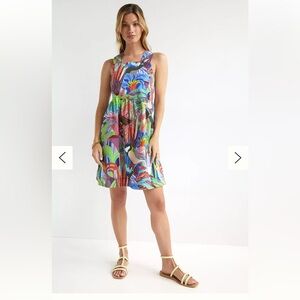 Anthropologie Multicolor Tropical Print Mini Dress